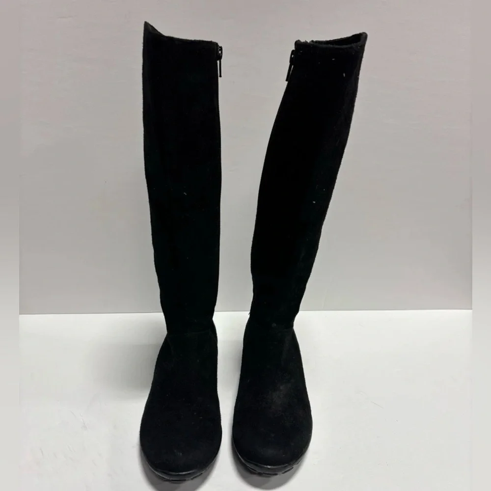 Vaneli Women’s Black Suede Knee High Boots, Size 6.5 M